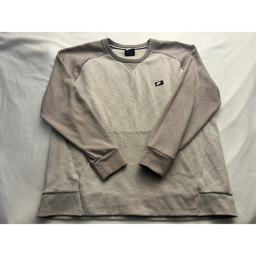 Nike Mens Sportswear Panel‎ Crewneck Sweatshirt Grey Two-Tone XXL